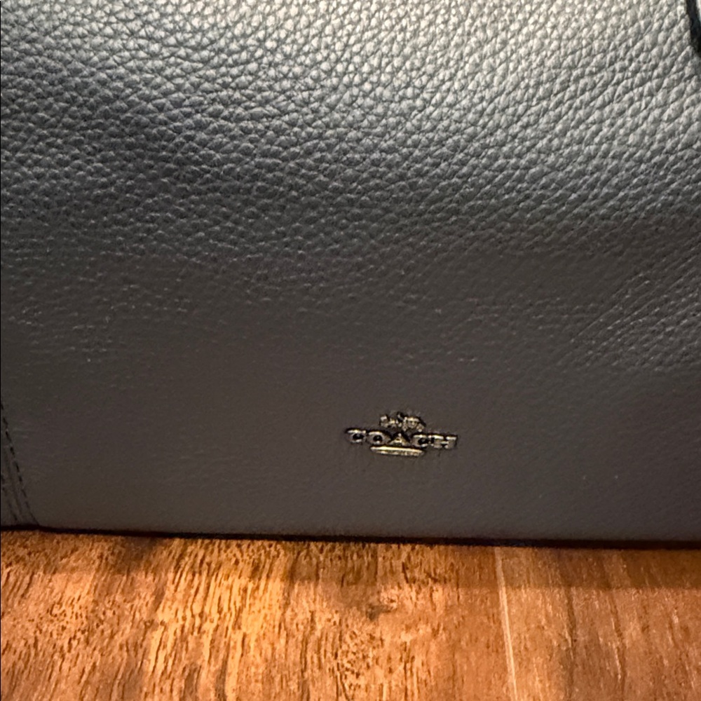 NWT Coach F59325 Navy Pebbled Leather Satchel - Top Handle Shoulder Bag classic - Picture 3 of 7